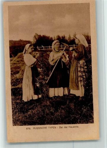 nr. 878 Russische Typen - Frauen bei der Heuernte AK Gute Erhaltung Trachten Russland 1916