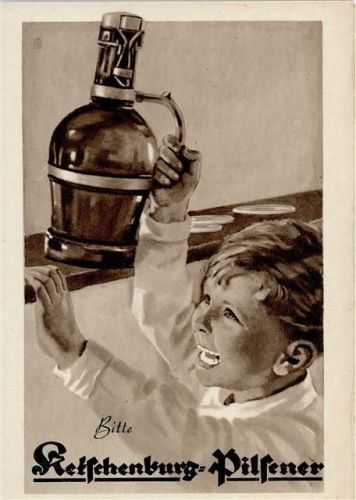 Ketschenburg Pilsener - Junge greift zur Bierflasche
