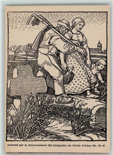 Feierabend - Bauernfamilie auf dem Heimweg