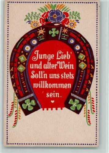 als Hufeisen mit Spruch - Serie 8 Nr. 5 - AK