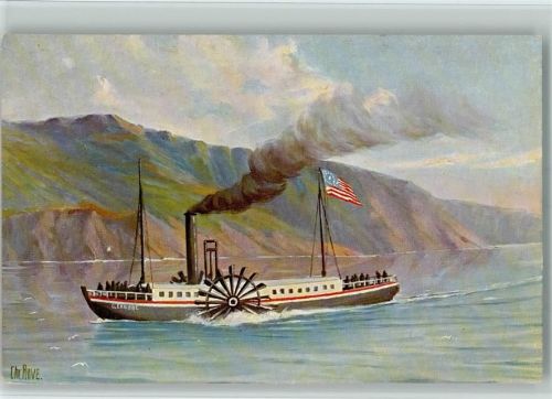 Karte Nr. 112 - Erster Raddampfer auf dem Hudson River