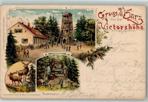 Gernrode 1899 Teufelsmühle Victorshöhe