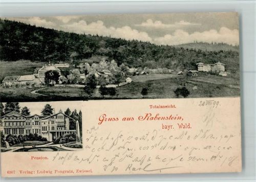 94227 W8372 Rabenstein , Kr Regen 1899 - Pension , Teilansicht AK Gute Erahltung