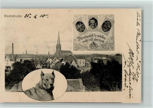 Buxtehude 1910 Sagengestalten und Hund AK