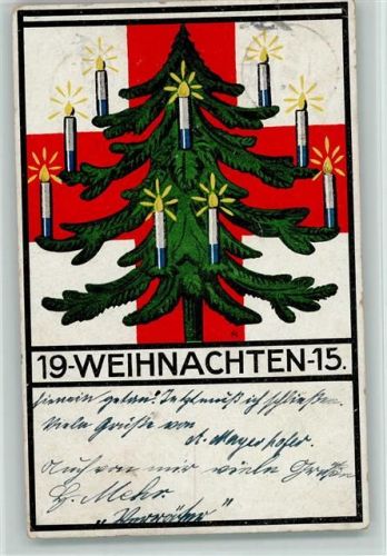 Offiz. Weihnachts-Postkarte des Bayer. Roten Kreuzes - Weihnachtsbaum Rotes Kreuz Künstlerkarte