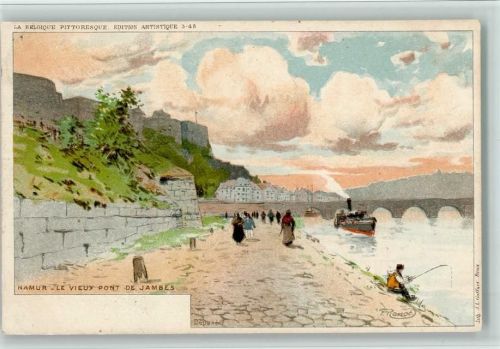 Namur 1904 La Vieux Pont de Jambes - signiert Ranot - La Belgique Pittoresque, Artist. 3-48 AK