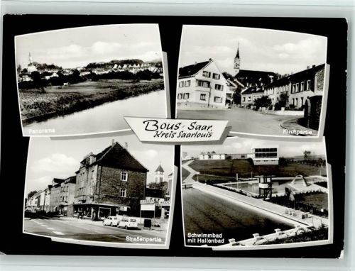 66359 W6626 Bous 1972 - Straßenpartien und Schwimmbad, gute Erhaltung AK