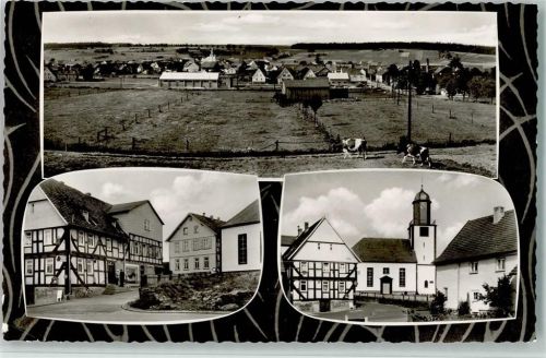 Wallenrod Gesamtansicht Ortsansichten Fachwerkhäuser Kirche 3-Bildaufnahme