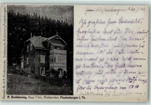 Finsterbergen 1919 Buddensieg Pension , Haus , Thür. Wandwinkel AK