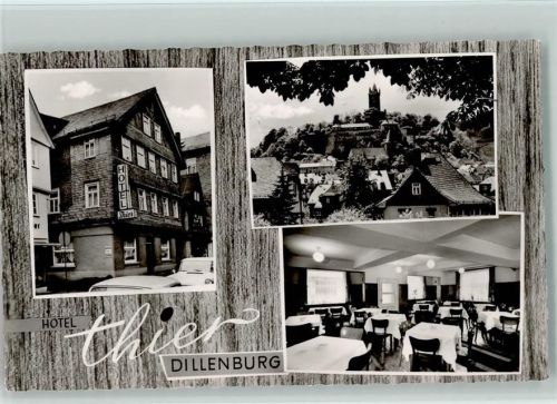 Dillenburg Hotel Thier mit Innenansicht ca 1959 Foto AK
