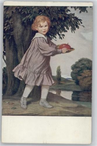 Jugend AK Herbst -Kind mit einem Apfel
