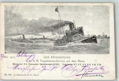Torpedoboots-Division auf dem Rhein 1900 AK