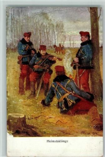 Nr. 62 Soldatenleben - WK I Musik - Heimatklänge - Soldaten spielen Geige