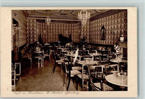 Offenburg Café Konditorei W. Strübel Innenaufnahme Gastraum