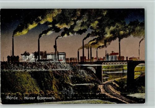 Hörde 1924 Eisenwerke , Eisenbahnbrücke AK