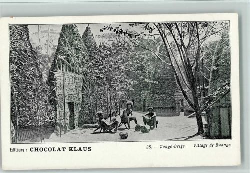 Chocolat Klaus Werbung Nr. 28 - Völkerkunde - congo-Belge Kolonien - Village de Bwanga