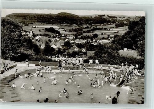 Hilders 1965 Schwimmbad, gute Erhaltung AK