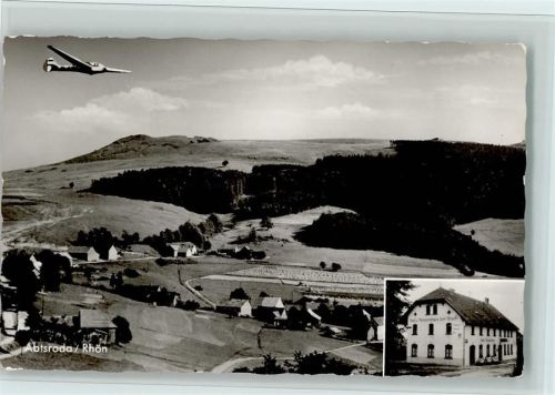 36163 W6416 Abtsroda - Gasthaus zum Hirsch, Segelflugzeug, gute Erhaltung AK
