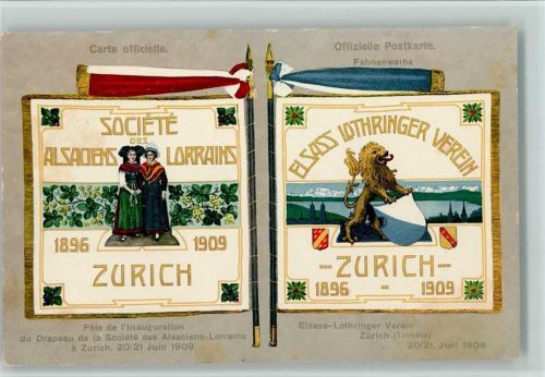 Zürich Offiz. Karte - Fahnenweihe 1909, gute Erhaltung AK