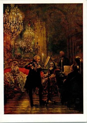 Gemälde von Menzel - Flötenkonzert Friedrichs II in Sanssouci