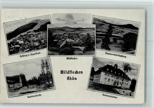 Wildflecken 1939 Kantinenstrasse, Kommandantur, Kippelbach AK