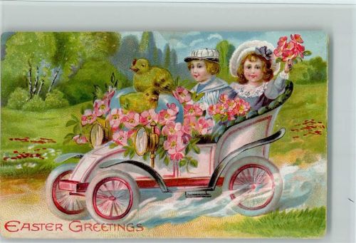 Kinder mit Küken im Auto - Eater Greetings