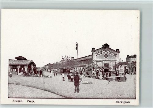 Focsani 1917 Marktplatz , Marktszene AK