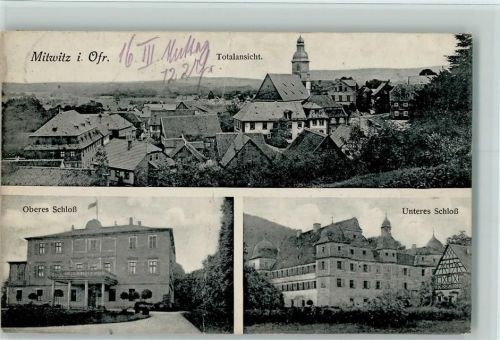 Mitwitz 1916 Oberes Schloß, Unteres Schloß, Teilansicht AK