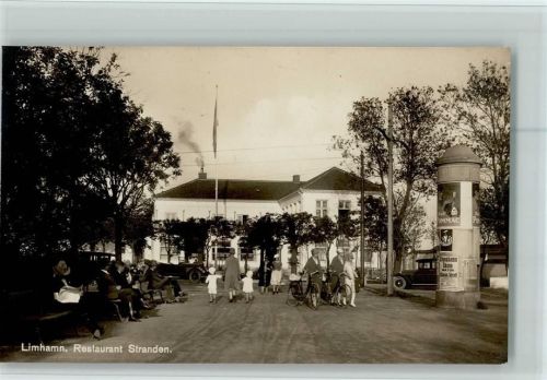 Limhamn Restaurant Stranden Litfaßsäule Fahrrad