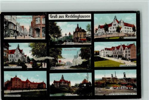 Recklinghausen 1923 Mehrfachbilder - Zeche, Krankenhaus, Bergwerkdirektion