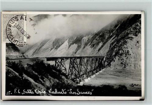 Salta 1938 Foto AK Eisenbahnbrücke - Vidukt Los Sauces - Salta - Chile