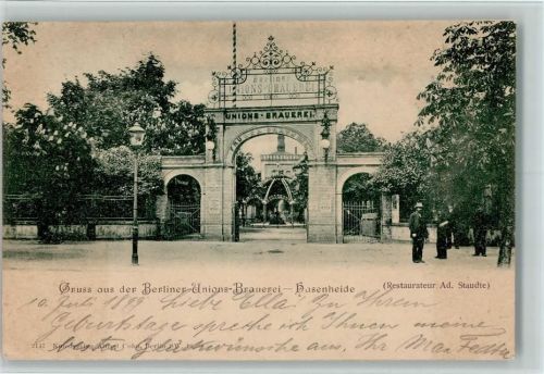 W1000 Berlin Mitte Berliner Unions Brauerei , Hasenheide , gute Erhaltugn AK Brauerei 1899