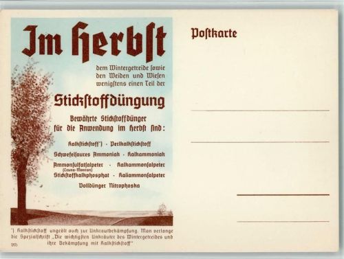 1937 Im Herbst Stickstoffdünger AK