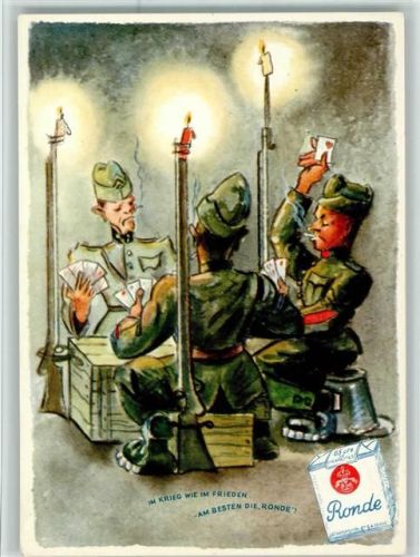 Serie mit Ronde Zigaretten beim Militär , Kartenspielen , sehr gute Erhaltung