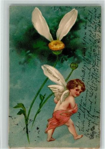 1903 Serie Blüten zupfen - Er liebt mich klein wenig- AK