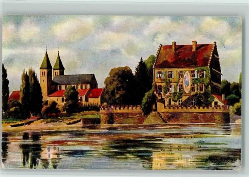 W7752 Reichenau , Baden Niederzell Bürgle Bodenseeverlag Nr. 852 AK Marschall, V. 1920