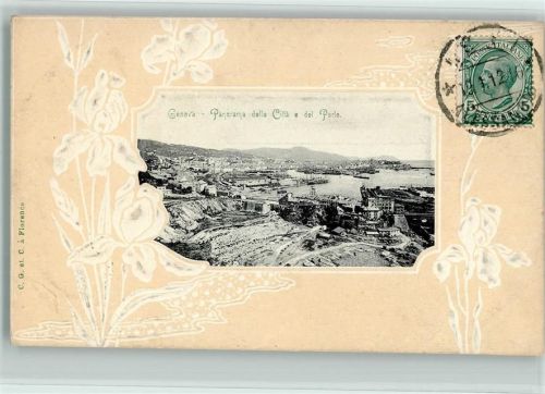 Genova 1912 Panorama della Città e del Porto