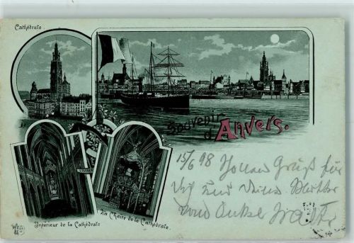 Antwerpen 1898 Kathedrale Hafen