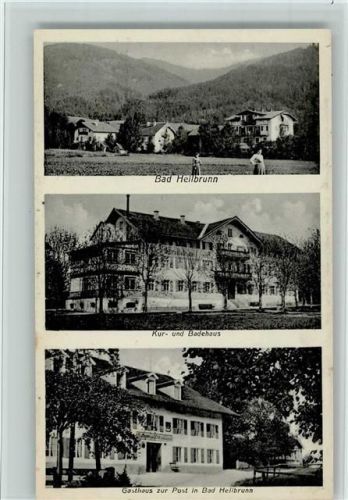 Bad Heilbrunn 1930 Gasthof zur Post, Badehaus, gute Erhaltung AK