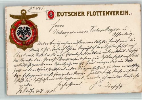 Deutscher Flottenverein - Chromo Litho Kunstanstalt Wolfrum AK Marine 1903 Prägedruck