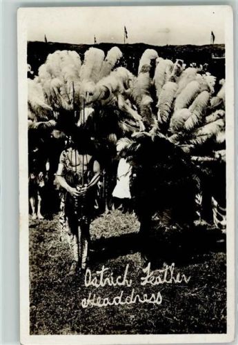 1927 Mit Ostrich Feather Headness Ostafrika Kenia