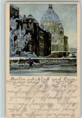 Berlin Mitte 1925 sign. Amtsberg Schloß und Dom AK