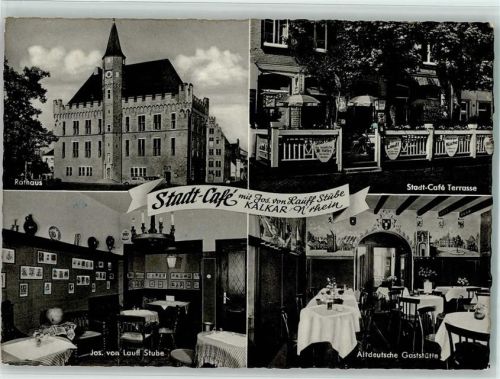 Kalkar 1964 Stadt Cafe mit Innenansichten, Rathaus, gute Erhaltung AK