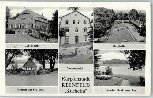 23858 W2067 Reinfeld (Holstein) - Kurheim Gartenhaus Pavillon am See Liegehalle Parkdurchblick zum See