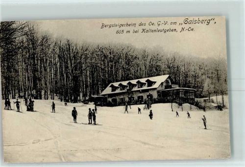 Kaltenleutgeben Bergsteigerheim am Gaisberg Winter Skifahrer