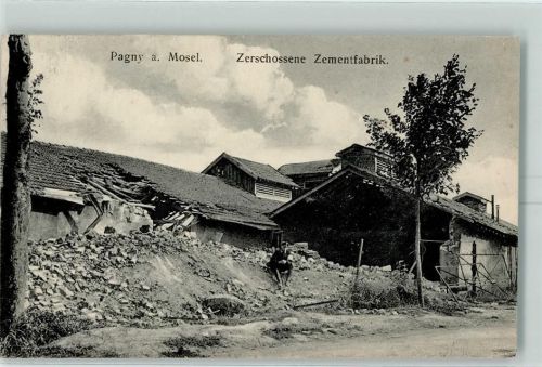 Pagny-sur-Moselle WK I Trümmer Zementfabrik Verlag Willy Koehler Nr. 206 AK