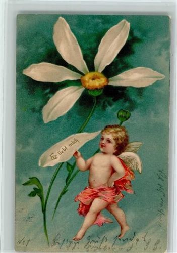 1903 Serie Blüten zupfen - Er liebt mich- AK
