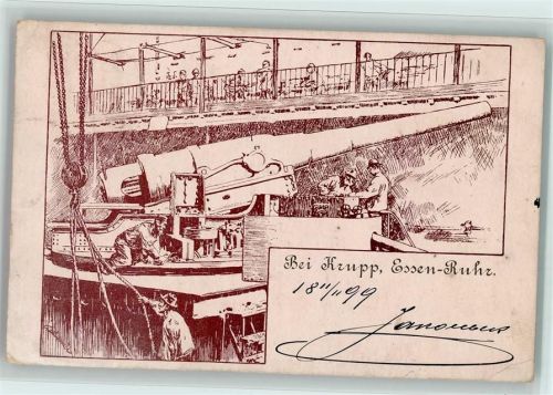 Essen Die große Kanone im Werk 1899 AK Technik