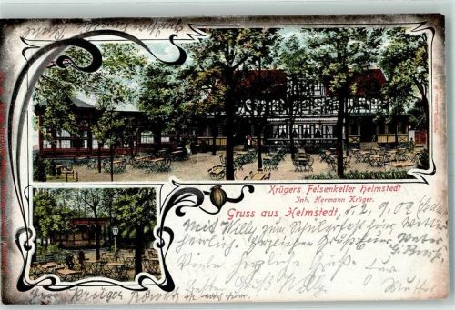 Helmstedt 1902 Krügers Felsenkeller Inh Hermann Krüger