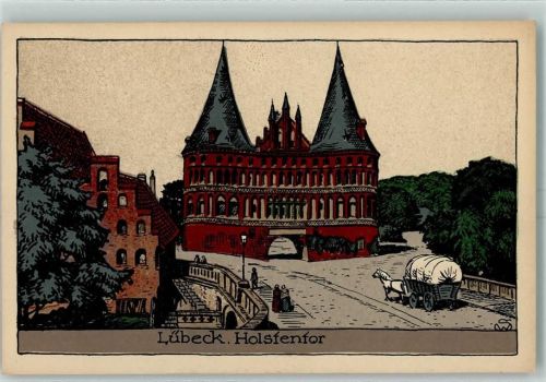 W2400 Lübeck Holstentor sign Künstlersteindruck